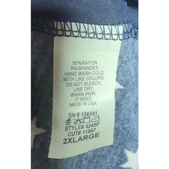 Chic Soul "Red, White, And Beautiful" Tank Navy - Size 2X - Picture 7 of 10